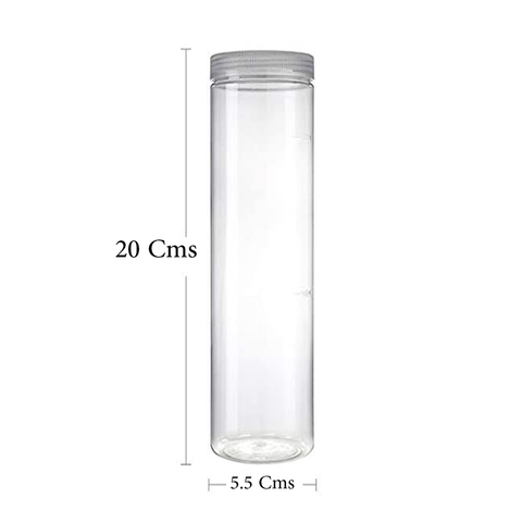 12Pcs Plastic Storage Jar Set Portable Food Candy Jars with Clear Screw-on Lid 20x5.5 Cms - Willow