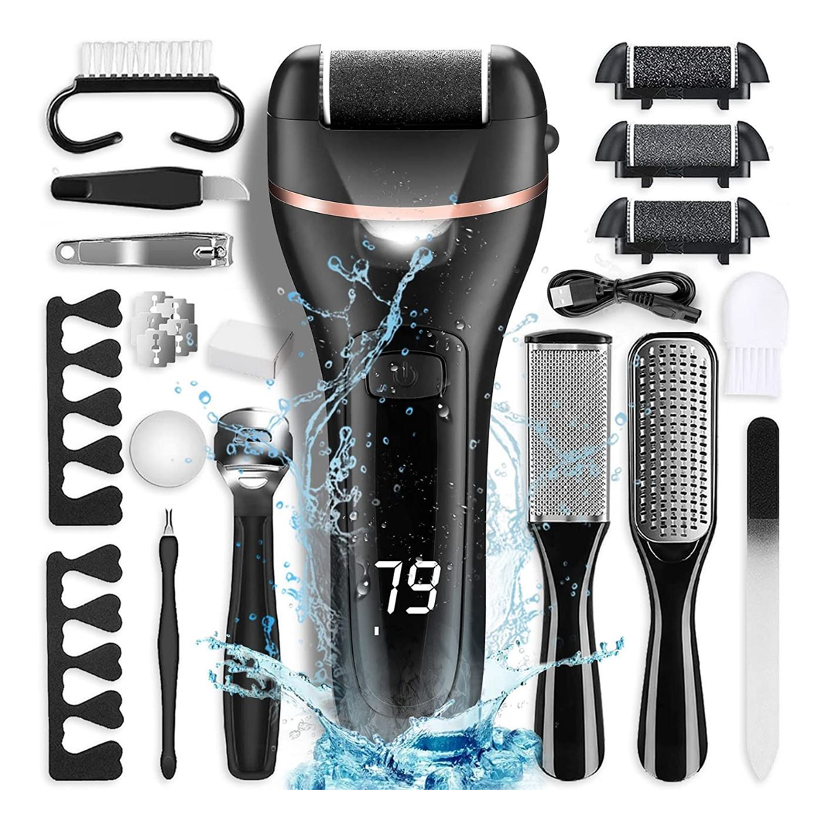 Electric Feet Callus Remover, Professional 18 in 1 Foot File Pedicure Kit Tools