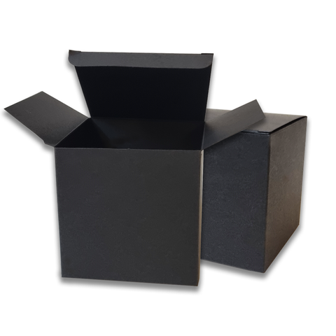 Black Kraft Cardboard Gift Boxes for Mugs / Favors 10x10 Cms (12Pc Pack) - Willow