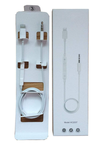 Lightning to 3.5mm Male Aux Stereo Audio Cable,  Premium Car Aux Cord For iPhone 7 / 7 Plus Perfect Compatible of iOS 10.3/11 and later with Volume Control and Switch Songs(White)