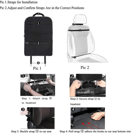 Multifunctional Car Back Seat Organizer (Black 2Pcs)