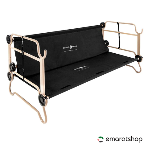 Disc-O-Bed XL with Organizers Includes Height Extension & Foot Pads - Tan