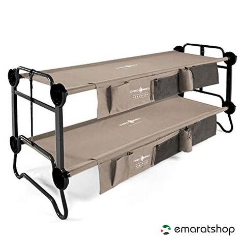 Disc-O-Bed XL with Organizers Includes Height Extension & Foot Pads - Tan