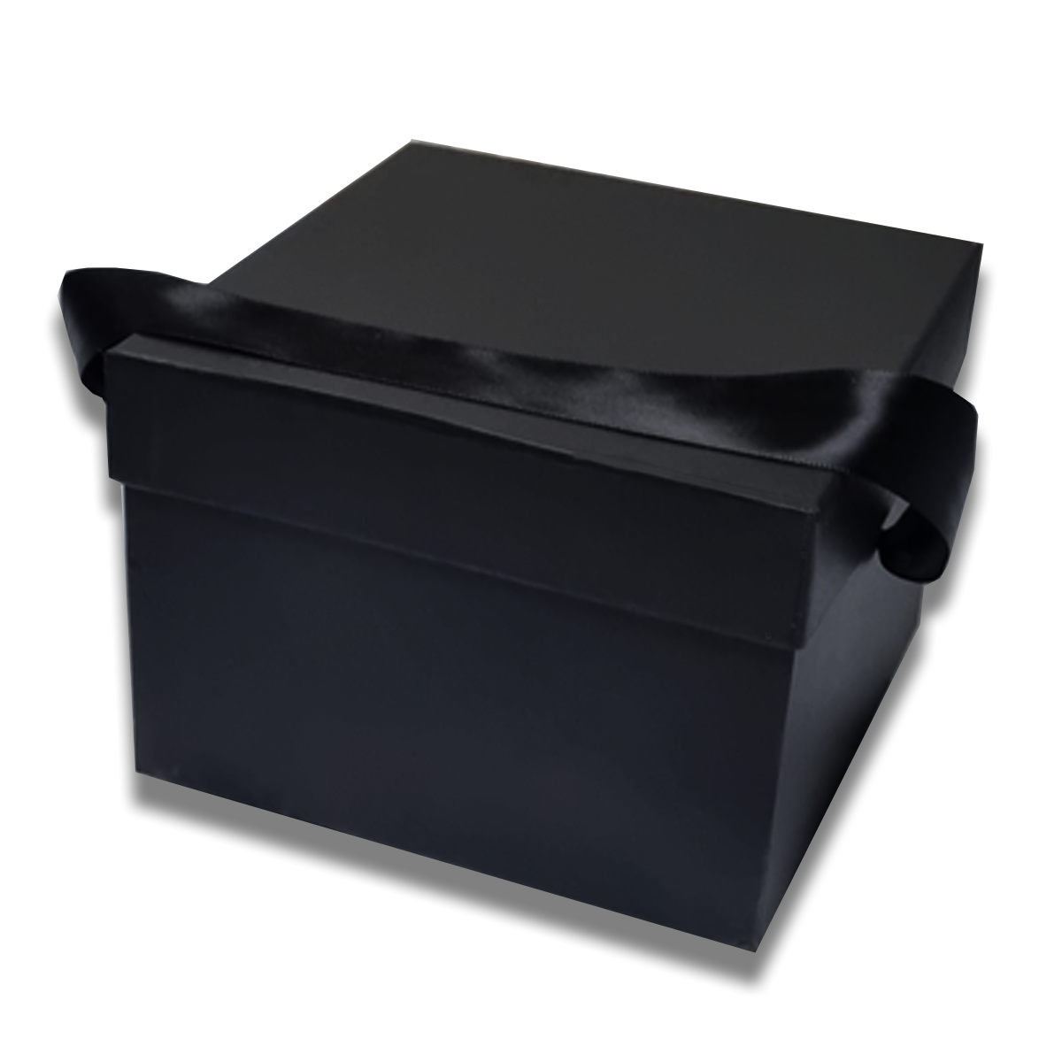 Black Plain Rigid Box With Ribbon Handle for Gift Packaging ( 17.5x17 ...
