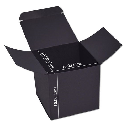 Black Kraft Cardboard Gift Boxes for Mugs / Favors 10x10 Cms (12Pc Pack) - Willow