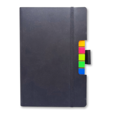 PU Covered Notebook With Sticky Note - Brown