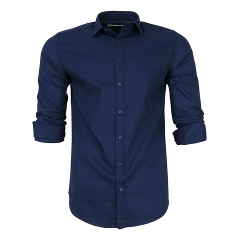 Men's Casual Shirt Long Sleeve 2025 Royal Blue - Debackers