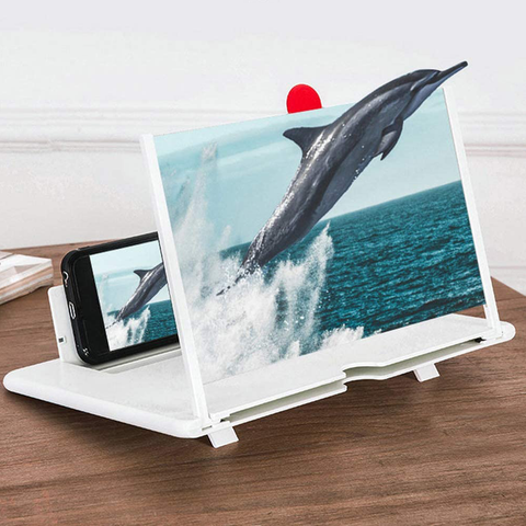 Pulling Type Mobile Phone Screen Amplifier 3D Effect Large Screen - White