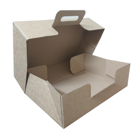 Large Corrugated Brown Kraft Boxes with Handle  36x25x15Cms (10Pc Pack) - WILLOW