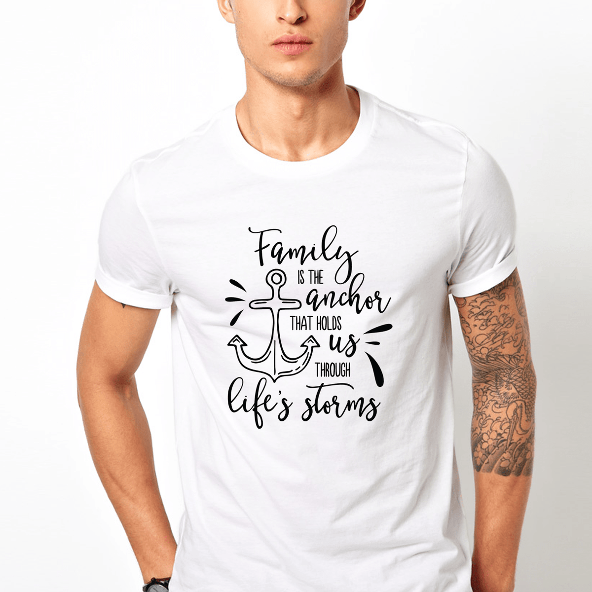 Family is the anchor that holds us - Casual 160Gsm Round Neck T Shirts