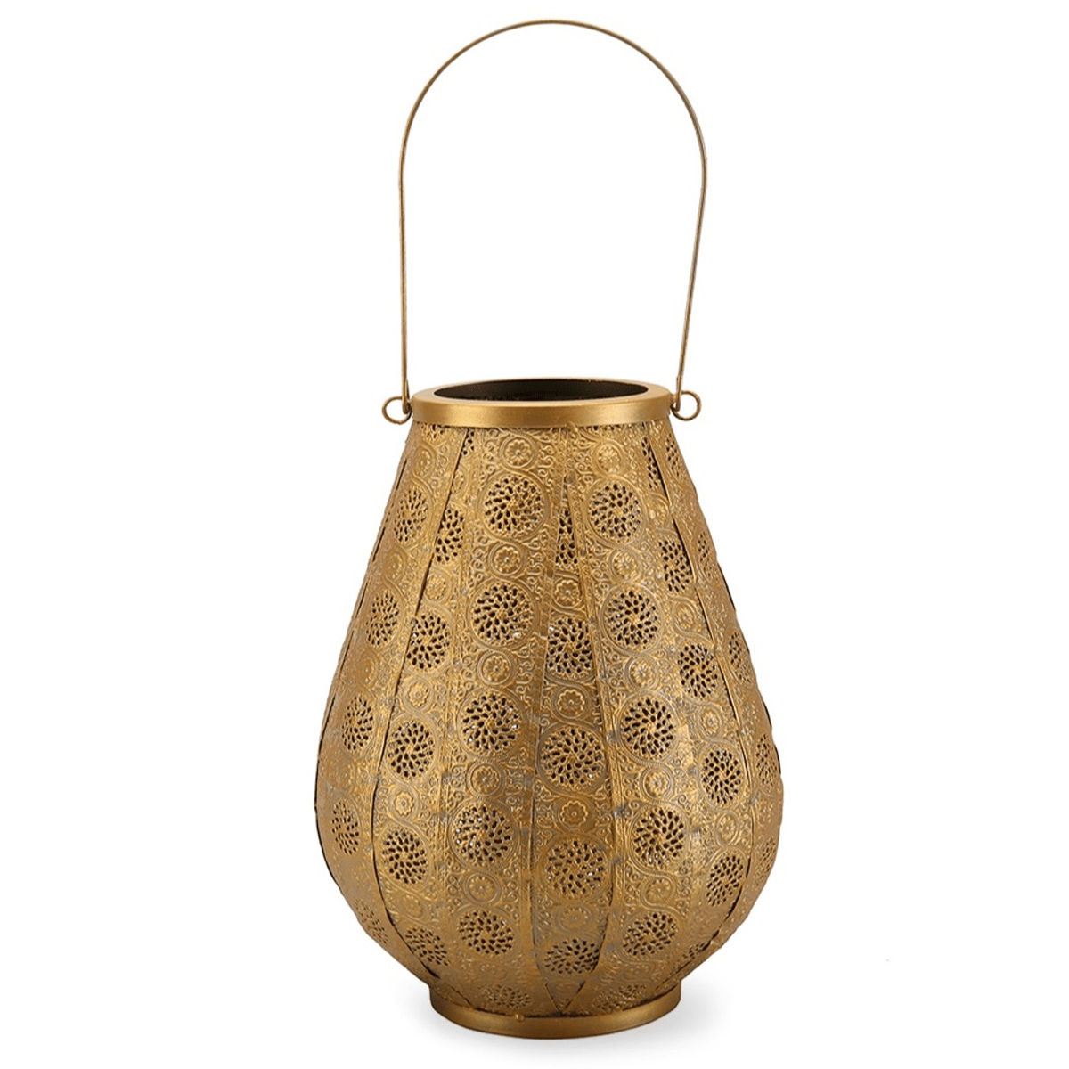 Golden Glamour Metal Moroccan Style Lantern (Gold, 27 x 55 cm)