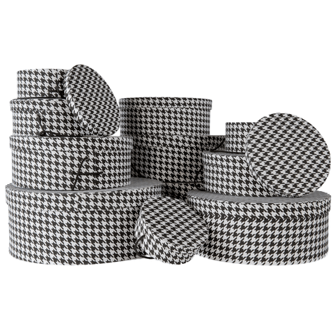 Gift Boxes Round Black and White (Set of 12)