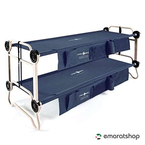 Disc-O-Bed XL with Organizers Includes Height Extension & Foot Pads - Blue