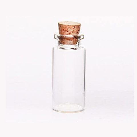 24Pcs 10ML (5.00x2.00Cms) Empty Glass Bottles Jars Vials Case Container with Cork Stoppers - Willow