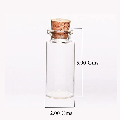 24Pcs 10ML (5.00x2.00Cms) Empty Glass Bottles Jars Vials Case Container with Cork Stoppers - Willow