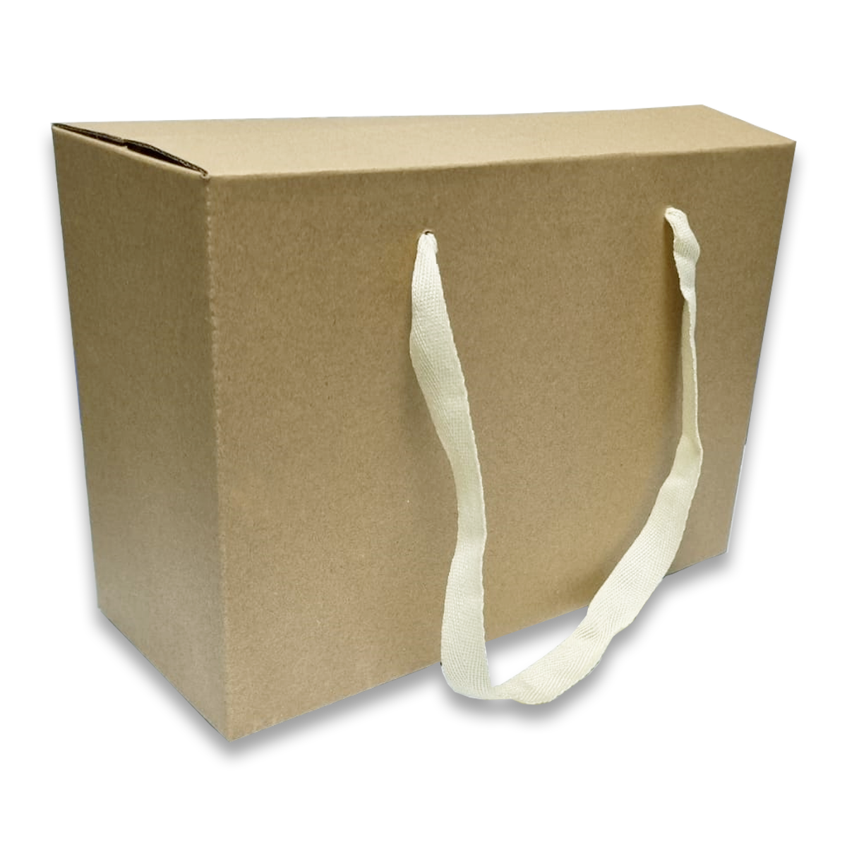 Heavy Duty Kraft Corrugated Cartons With Ribbon Handle 36x27x14Cms (12 PC/Pack) - Willow