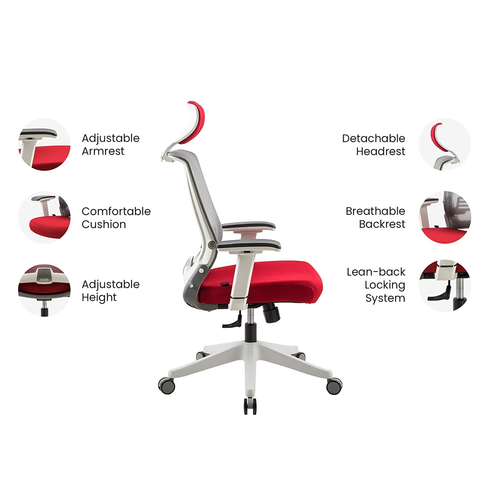 Navodesk Ergonomic Folding Design, Premium Office & Computer Chair - KIKO Chair - Black White