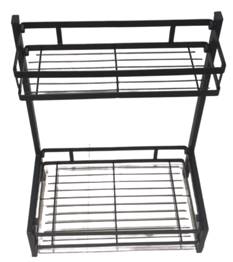 2-level Multi-Function Storage Rack - Black - MJ4032