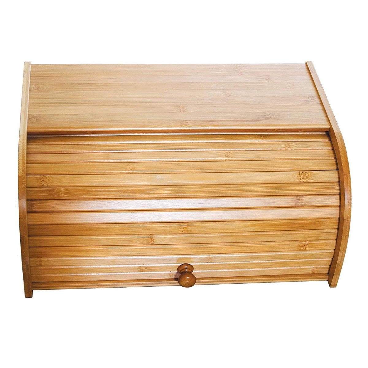 Bamboo Wood Rolltop Bread Box