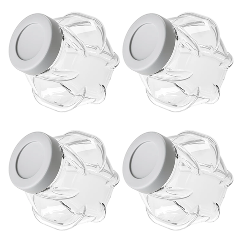 FÖRVAR Jar With Lid, Glass / Aluminium-colour 1.8 l (18 Cms) 4 Pc Set