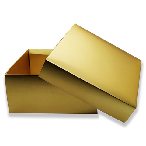 Small Square 12Pc Pack Premium GOLD Kraft Two Piece Gift Boxes 13 x 13 x 6 Cms - Willow