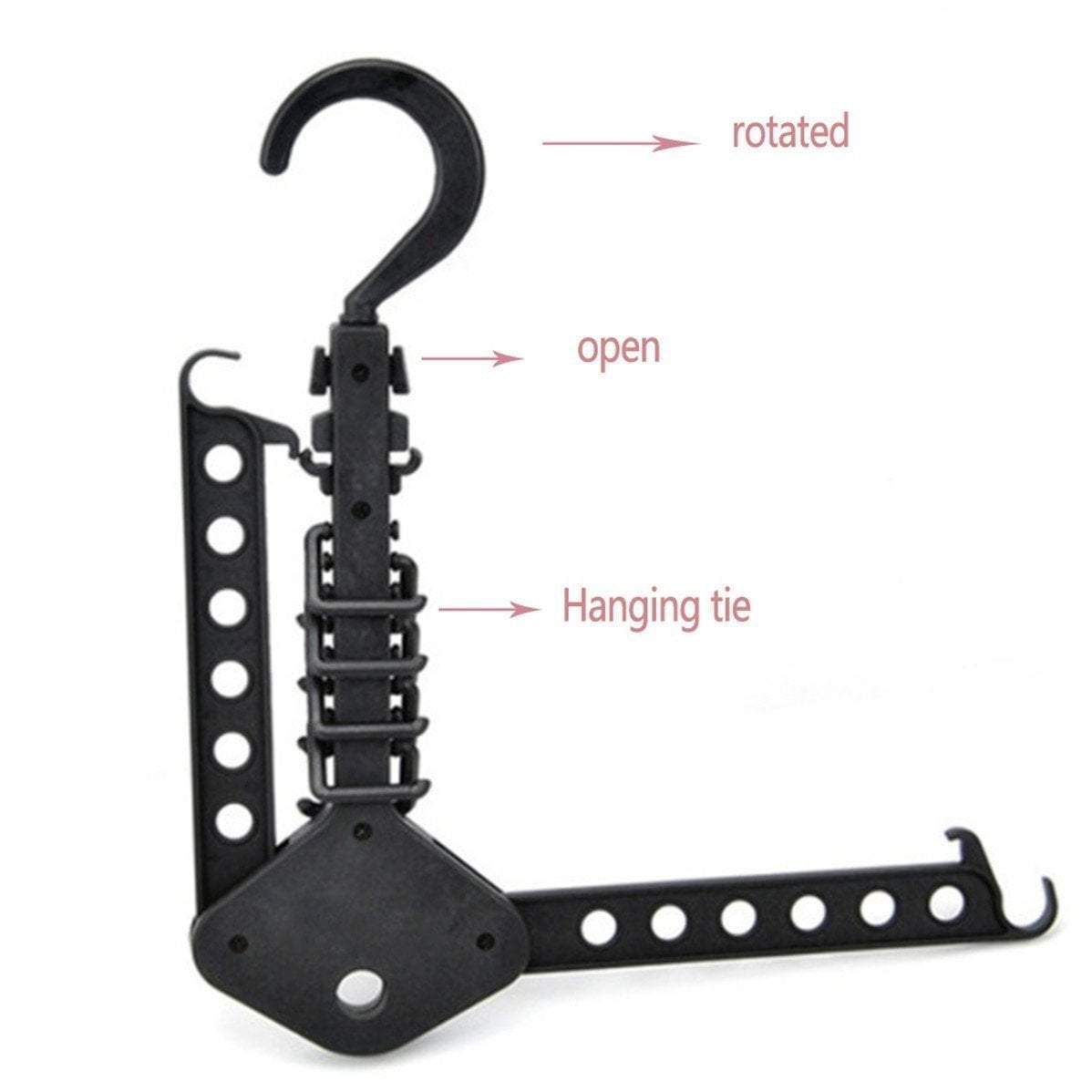 Fashionable Folding Multifunction Magic Hangers Clothes Rack Black - SquareDubai