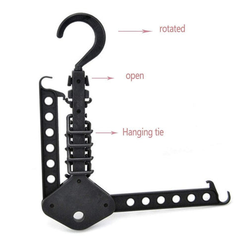 Fashionable Folding Multifunction Magic Hangers Clothes Rack Black - SquareDubai