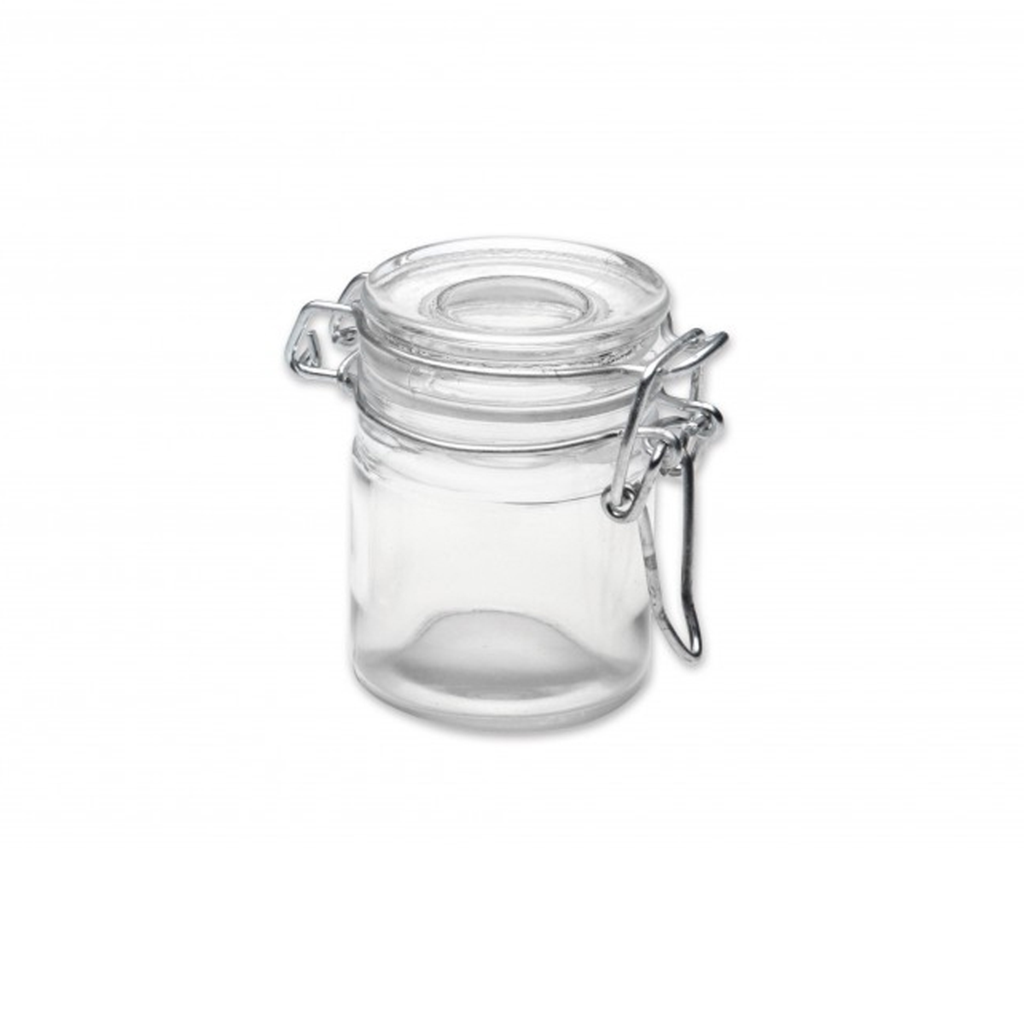 Mini reusable hermetic jar with pressure lock 40x60mm (12Pc Pack)