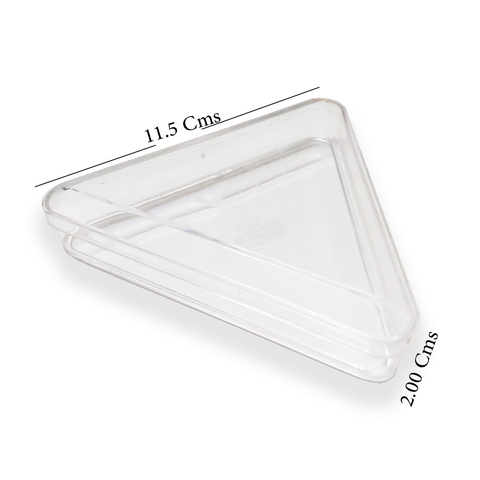 12 Clear Plastic Acrylic Triangle Box For  candy 11.5x2.00 Cms