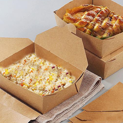 300 Pcs  Kraft PE Takeaway Boxes  (22oz) - Willow