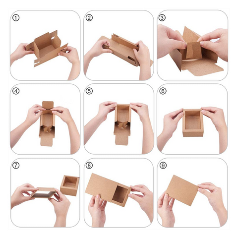 12pcs DIY Paper Box Drawer Type Jewelry Packing Box Tea Gift Cosmetics Boxes, Kraft (21x13x5cm) - WILLOW