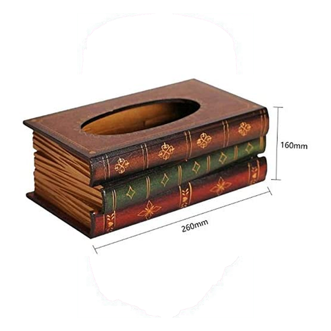 Retro Style Book Shape Tissue Box Decorative Gift