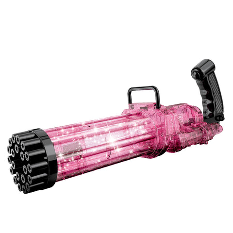 Bubble Gun, 21-Hole Automatic Bubble Maker Machine, Water Gun Kids Toys - Pink