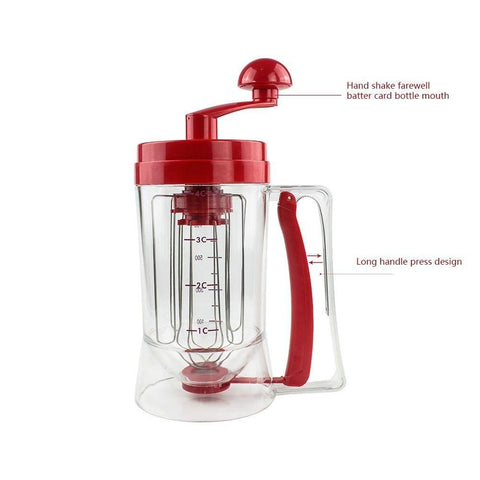 Pancake Batter Dispenser Multiuse Waffle Pancake Muffin Easy Pour with Measuring Label Manual Mixer Cake Cupcake Crepe Donut Maker