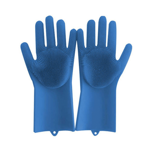 Magic Reusable Silicone gloves with Wash Scrubber Heat Resistant for Cleaning