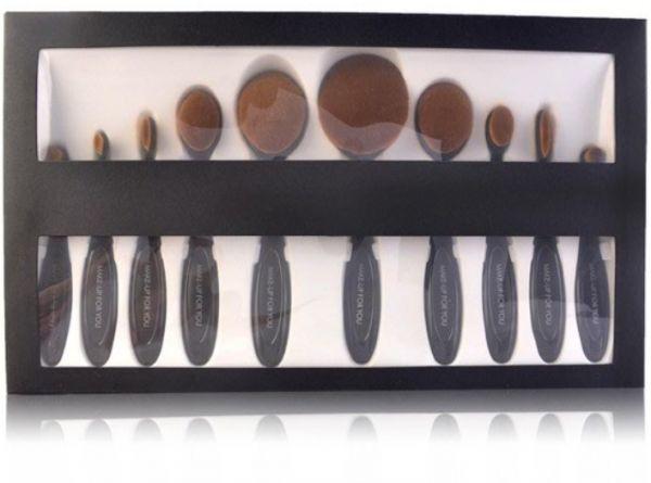 Professional Make-Up For You Foundation brush 10 Pcs set makeup tool Black