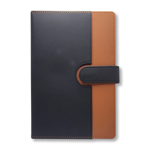 Olmecs A5-Dual Tone Soft PU Covered Notebooks - Brown