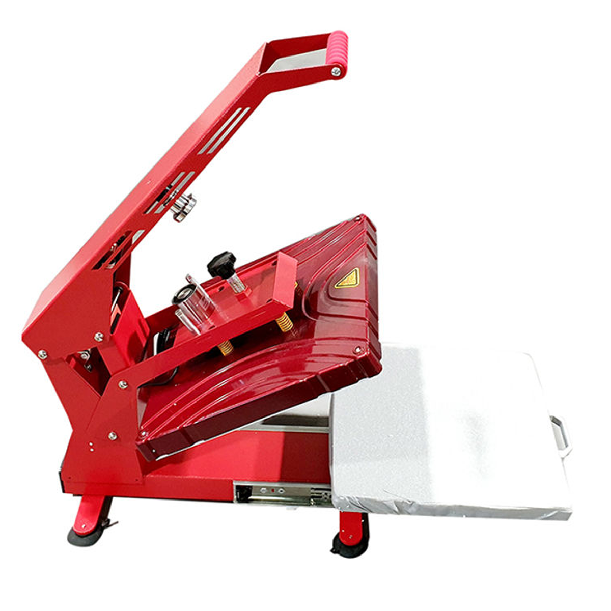 Magnetic Semi Auto T-Shirt Heat Press Machine 38 x 38cm Red - Freesub