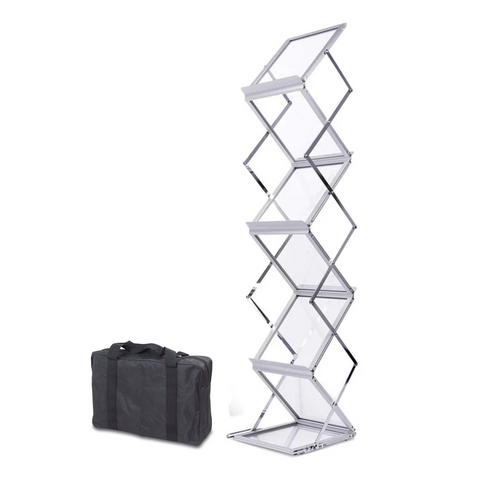 Zigzag Brochure Stand A4 Foldable Silver/White