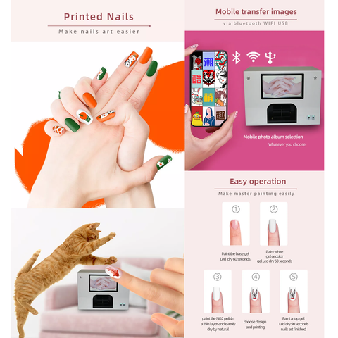 liliiy Digital Mobile Nail Art Printer, Mini 3D Nail Printer, Portable Nail  Polish Machine, Control via Free Mobile App, Pink : Amazon.de: Beauty