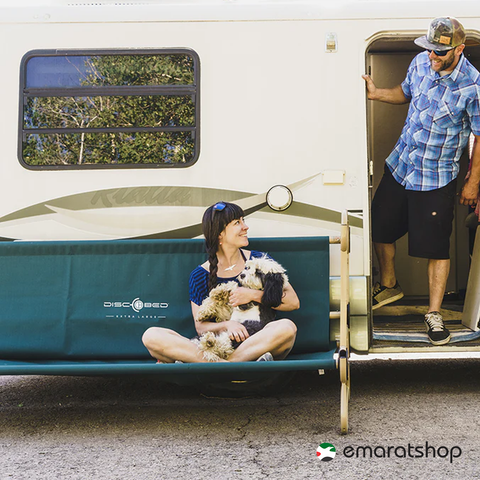 Disc-O-Bed XL with Organizers Includes Height Extension & Foot Pads - Black