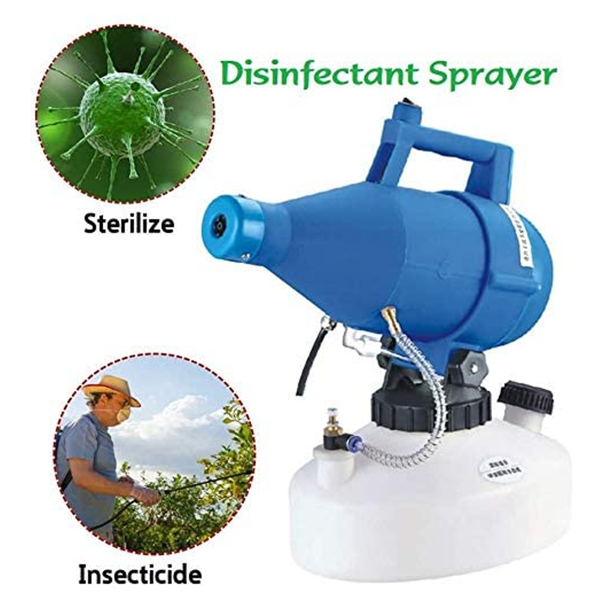 Portable Electric Sprayer, Ultra-Low Capacity Atomizer, for Farm, Hotel, School - 4.5 Ltr