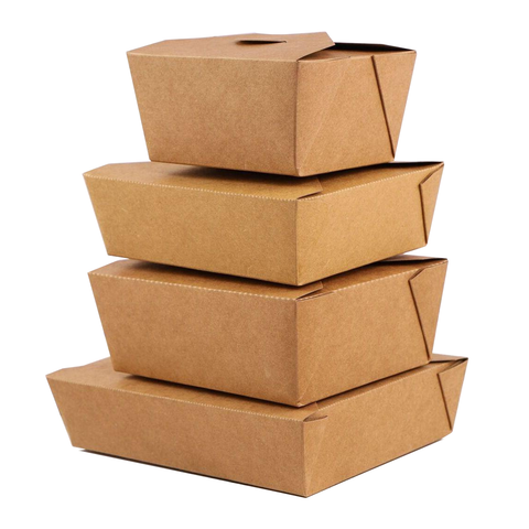 100 Pcs Kraft PE Takeaway Boxes  (56oz) - Willow