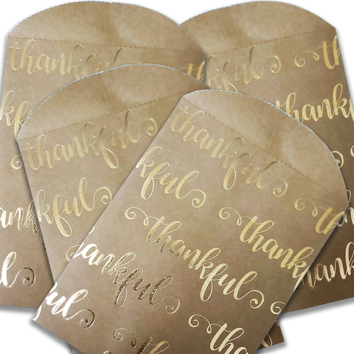 10Pc Pack Eid Paper Party Bags - Brown and Gold Size (12x19 Cms)