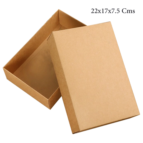 Medium 12Pc Pack Premium Brown Kraft Two Piece Gift Boxes 22 x 17 x 7.5 Cms - Willow