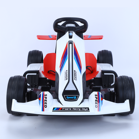 Kids Electric Ride On Go Kart With 12v Power Battery 4 wheel With RC - White