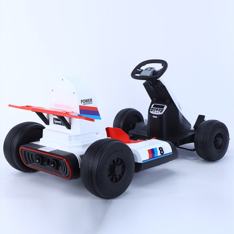 Kids Electric Ride On Go Kart With 12v Power Battery 4 wheel With RC - White