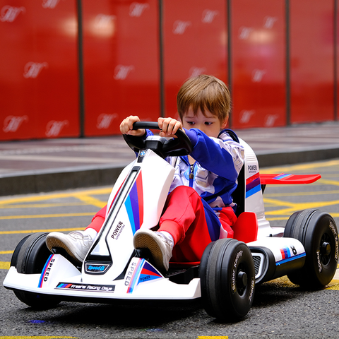 Kids Electric Ride On Go Kart With 12v Power Battery 4 wheel With RC - White