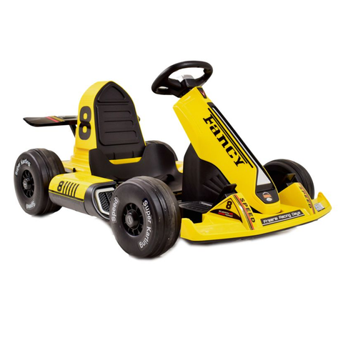 Kids Electric Ride On Go Kart With 12v Power Battery 4 wheel With RC - Yellow