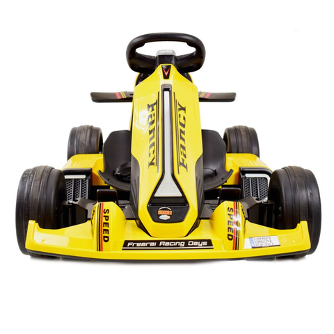 Kids Electric Ride On Go Kart With 12v Power Battery 4 wheel With RC - Yellow